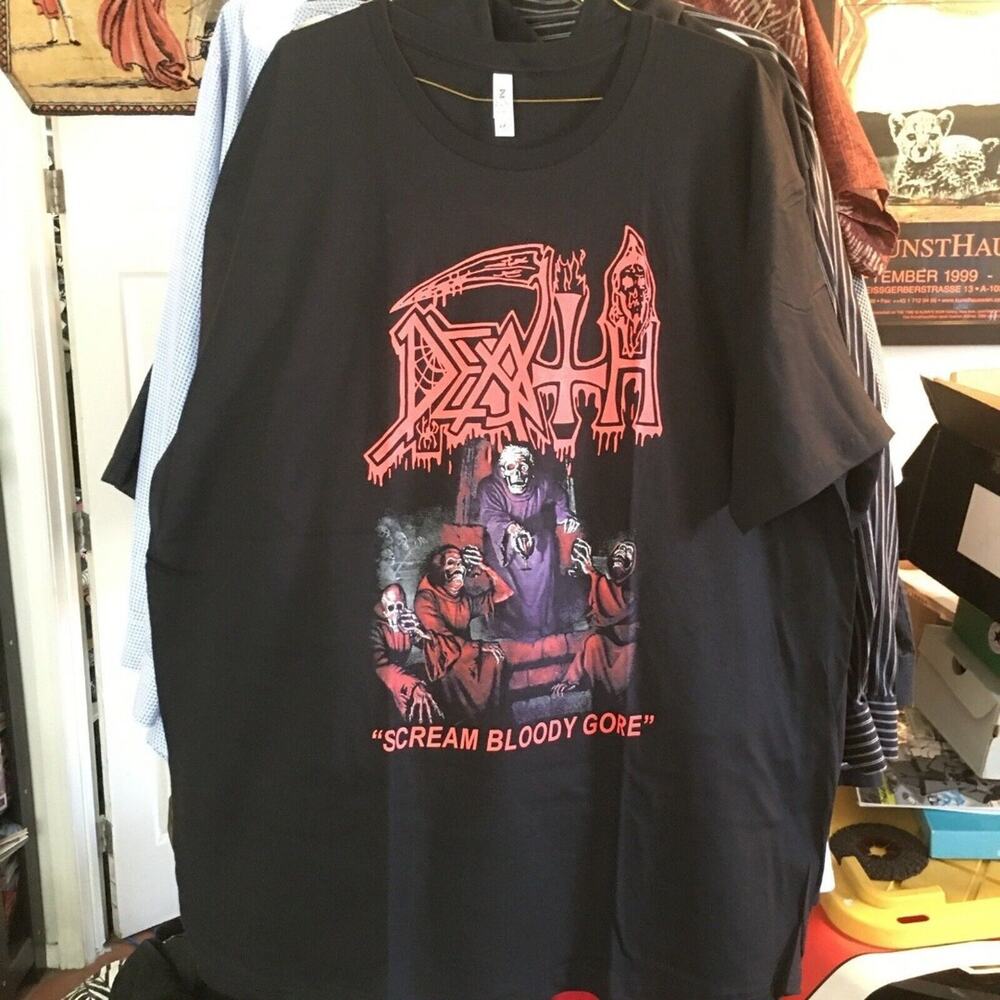 Boot Leg Band Metal Rock Tee T-shirt Size L Death Scream Bloody Gore Album Art